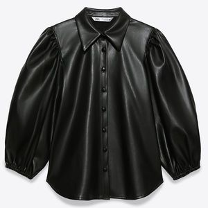 Zara Faux Leather Shirt